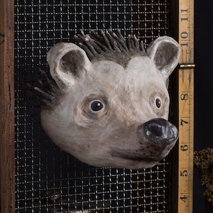 Pappmaché, Igel, Kopf Wandhalterung, Wohnkultur, Tierkopf, Wandbehang