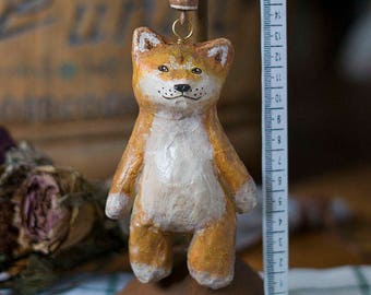 paper mache, dog, keychain, leather, animal, keyring