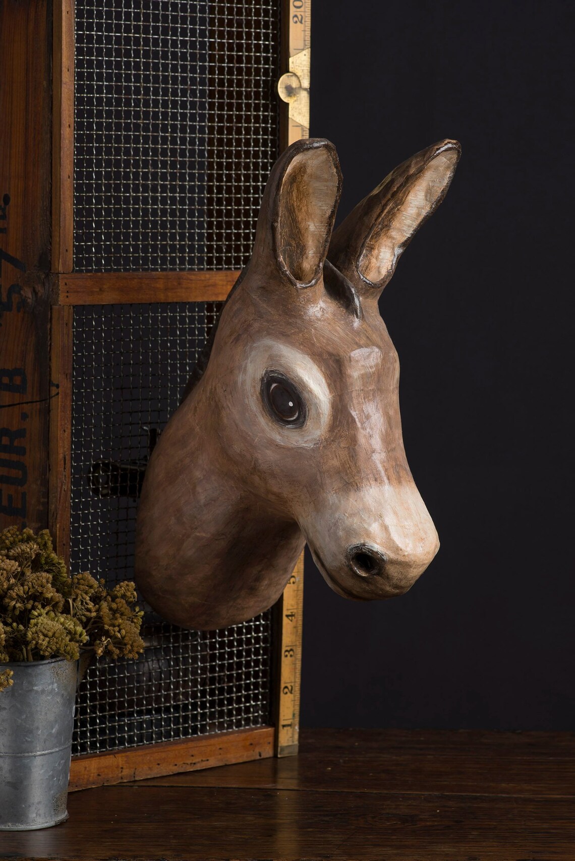 Paper mache donkey head wall mount home decor animal head Etsy