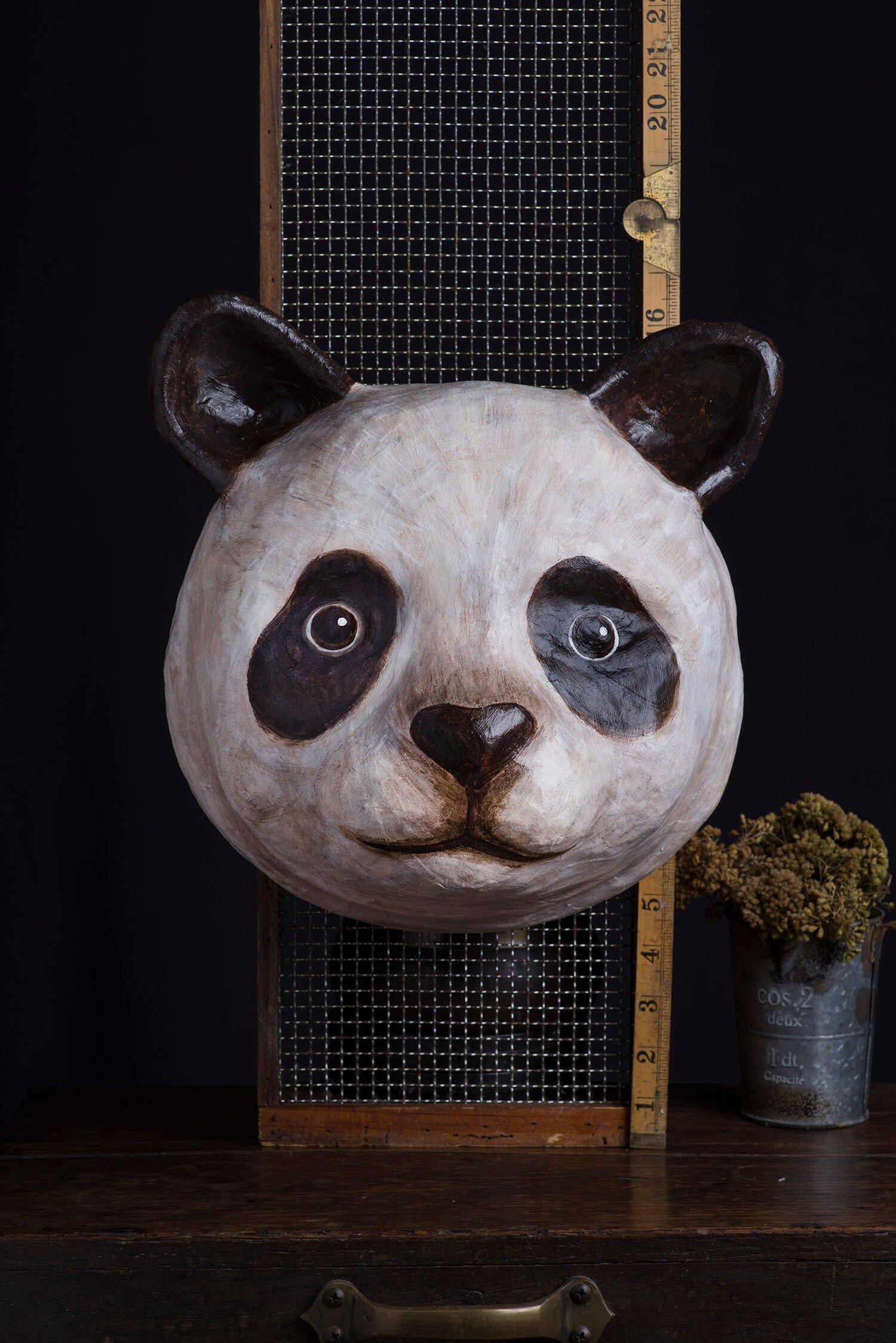 Paper Mache, Panda, Head Wall Mount, Home Decor, Animal Head, Wall
