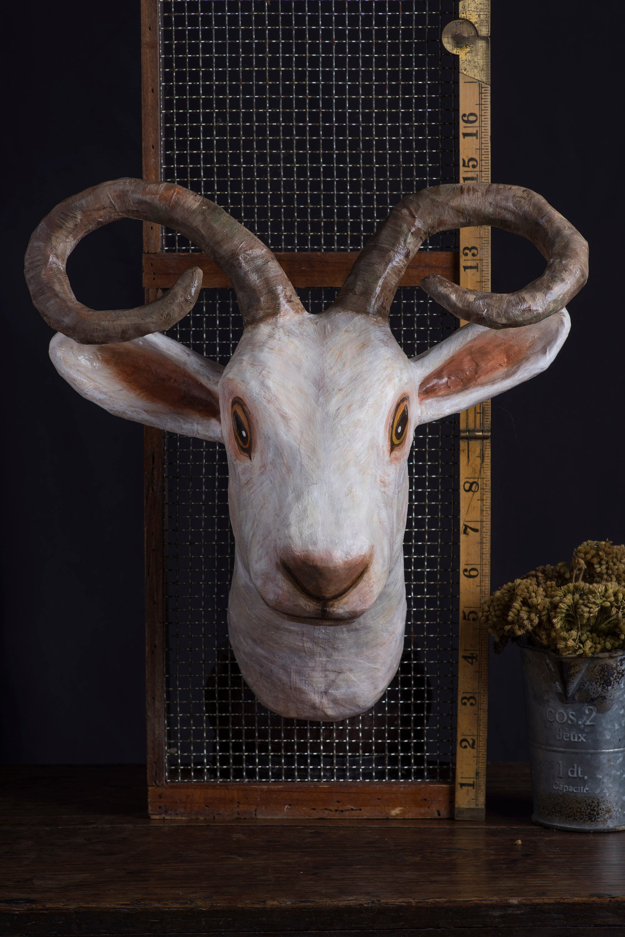 Paper mache goat head wall mount home decor animal head Etsy