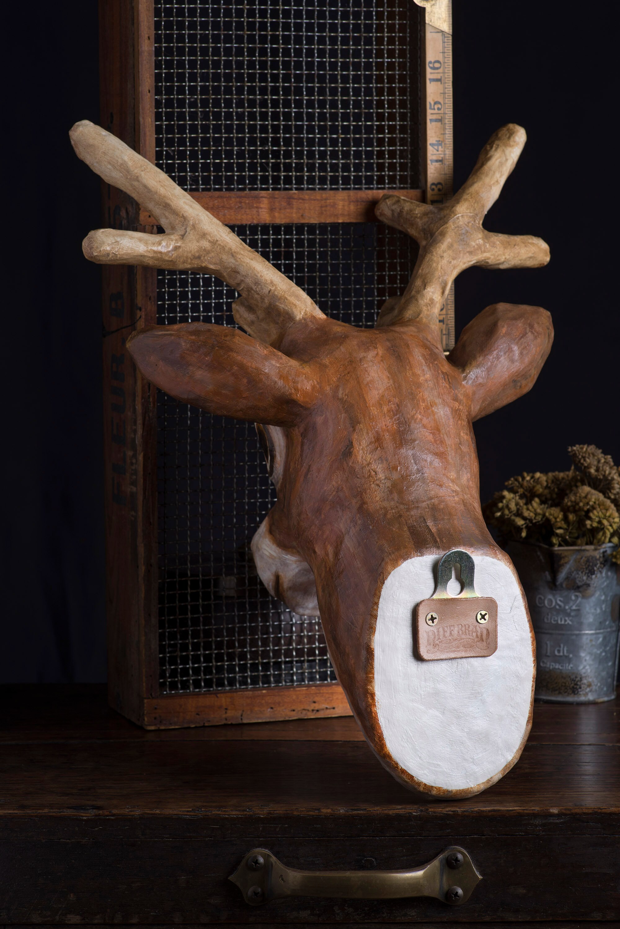 Paper Mache Deer Head Wall Mount Home Decor Animal Head Etsy