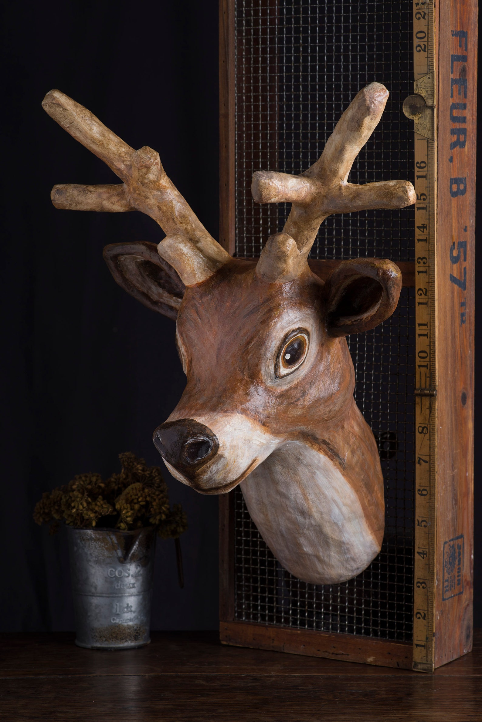 Paper Mache Deer Head Wall Mount Home Decor Animal Head Etsy