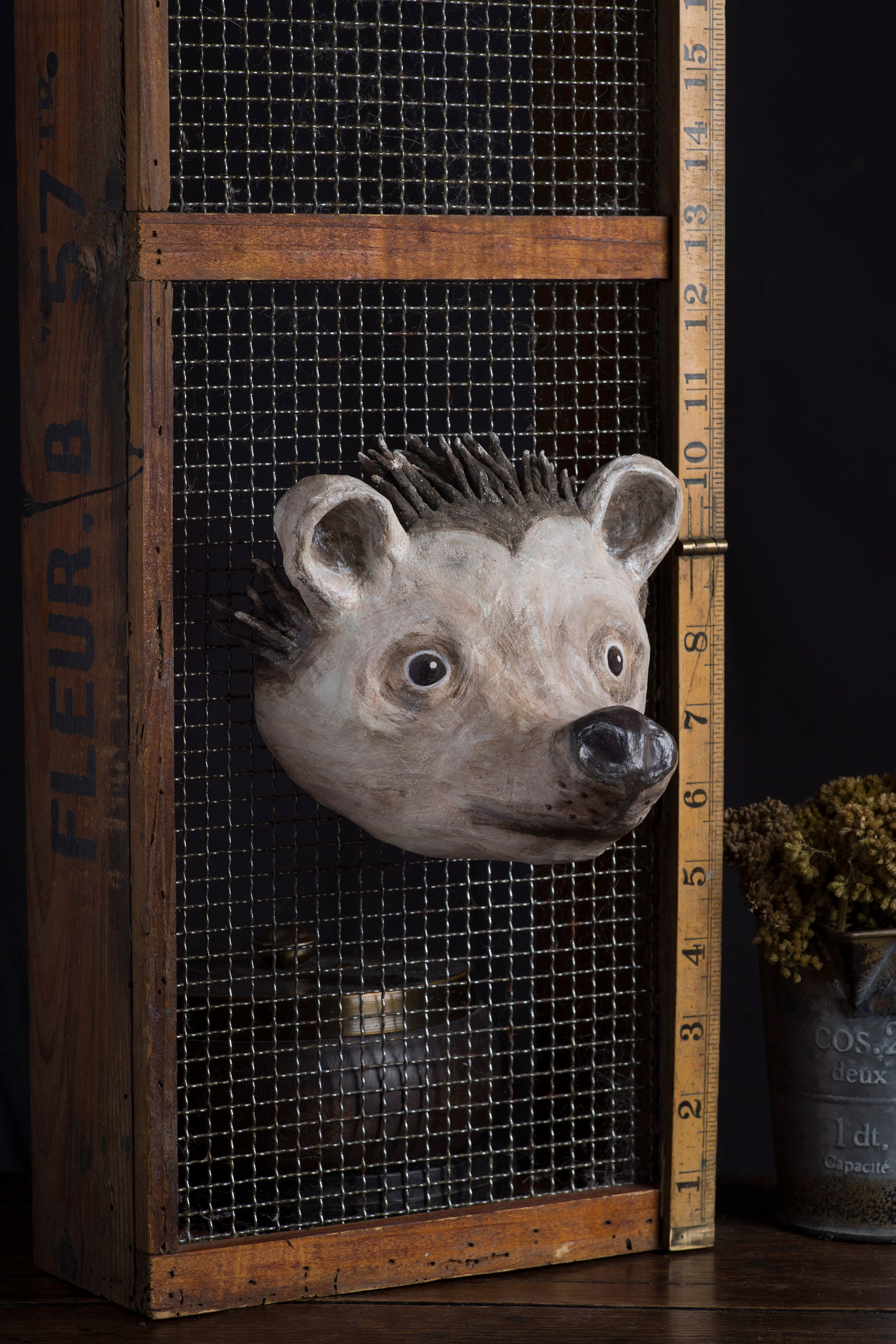 Papier Mâché, Hérisson, Support Mural Pour Tête, Décoration Intérieure, Tête D'animal, Suspension Murale