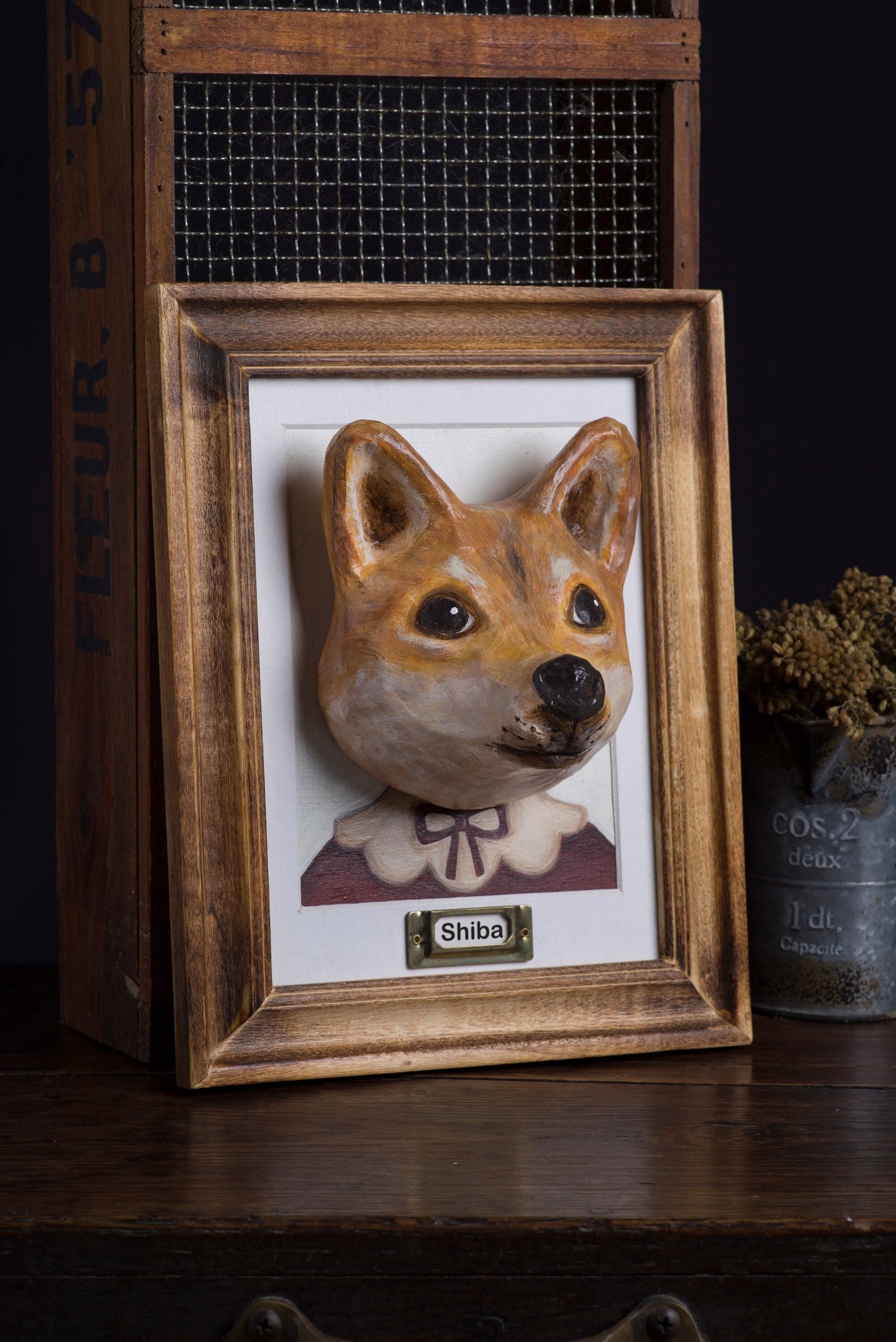 Paper mache dog head wall mount home decor animal head Etsy