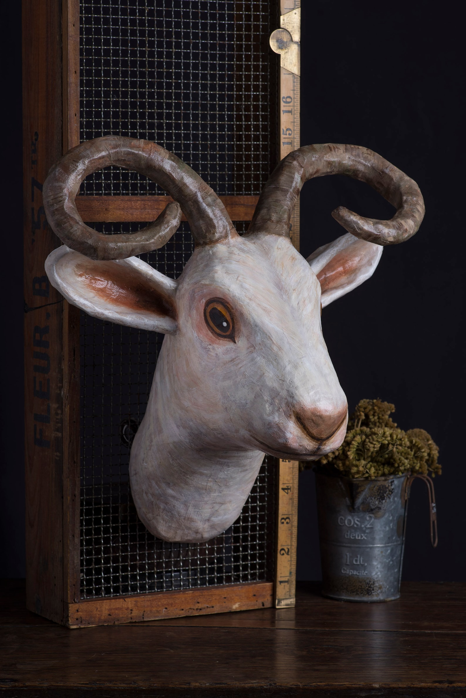 Paper mache goat head wall mount home decor animal head Etsy