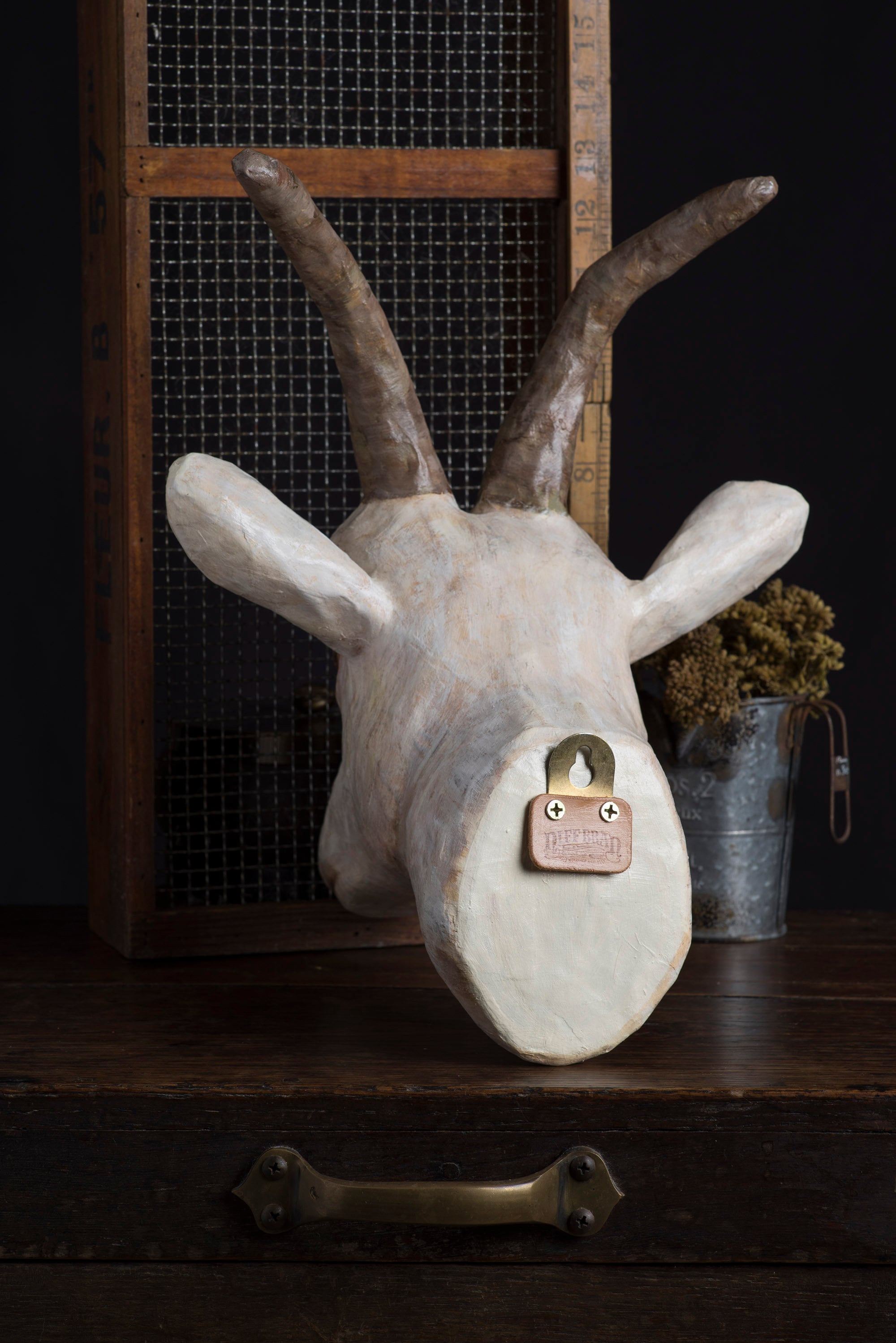 Paper Mache Goat Head Wall Mount Home Decor Animal Head Etsy