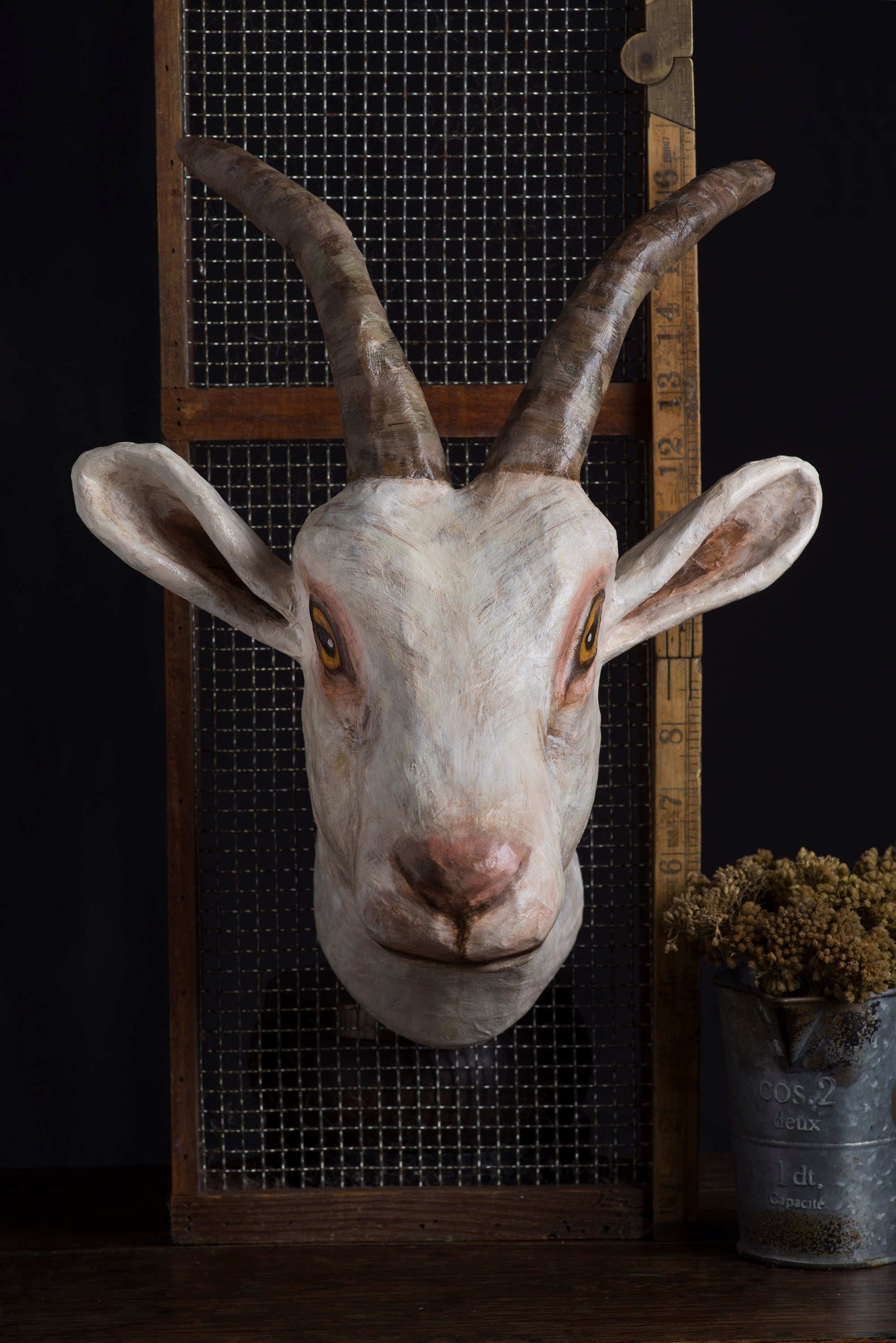 Paper Mache Goat Head Wall Mount Home Decor Animal Head - Etsy