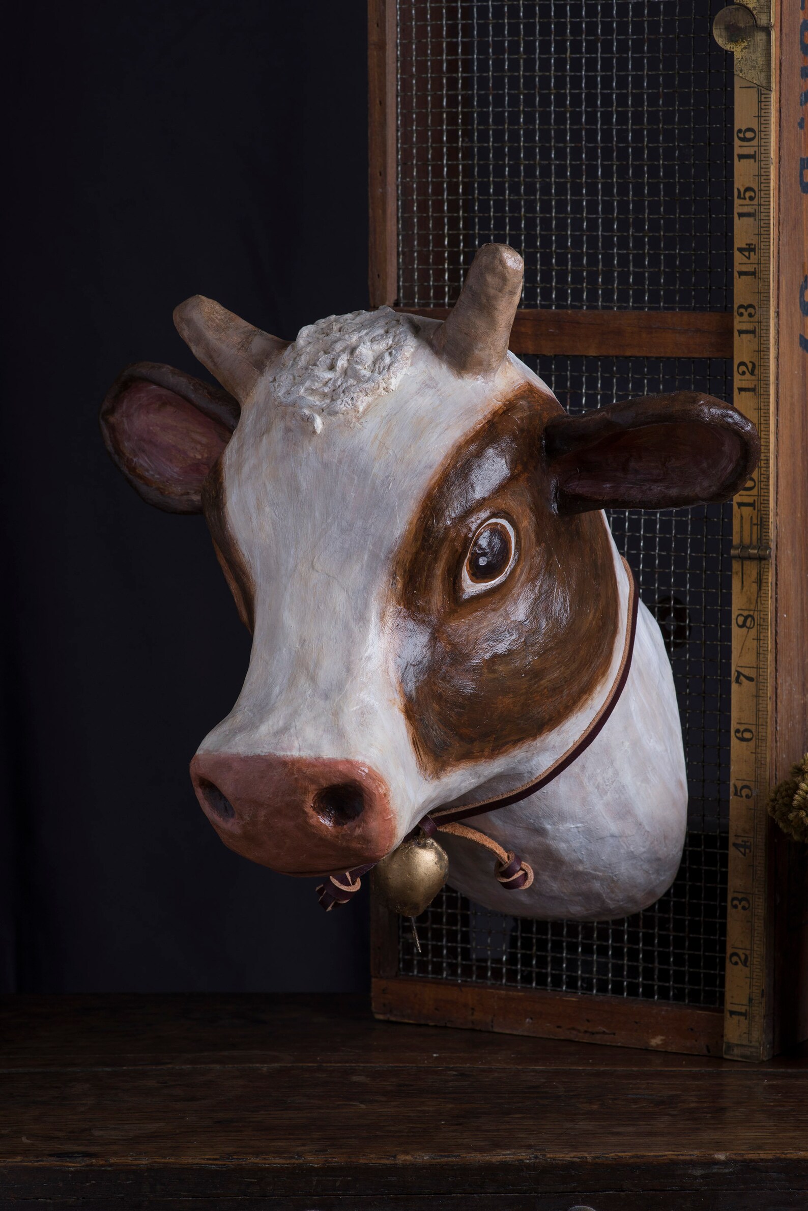 Paper Mache, Cow, Head Wall Mount, Home Decor, Animal Head, Wall