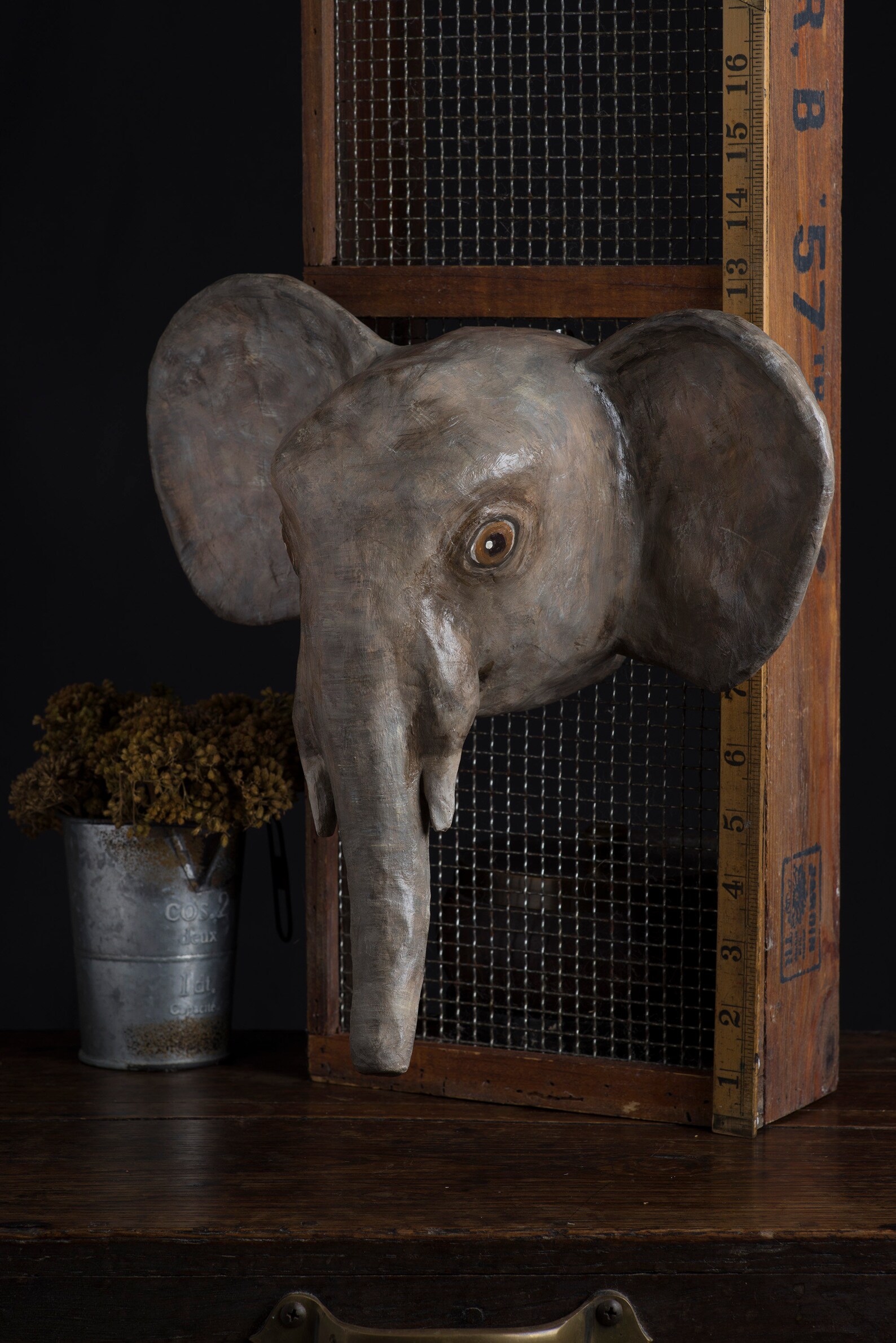 Paper mache elephant head wall mount home decor animal Etsy