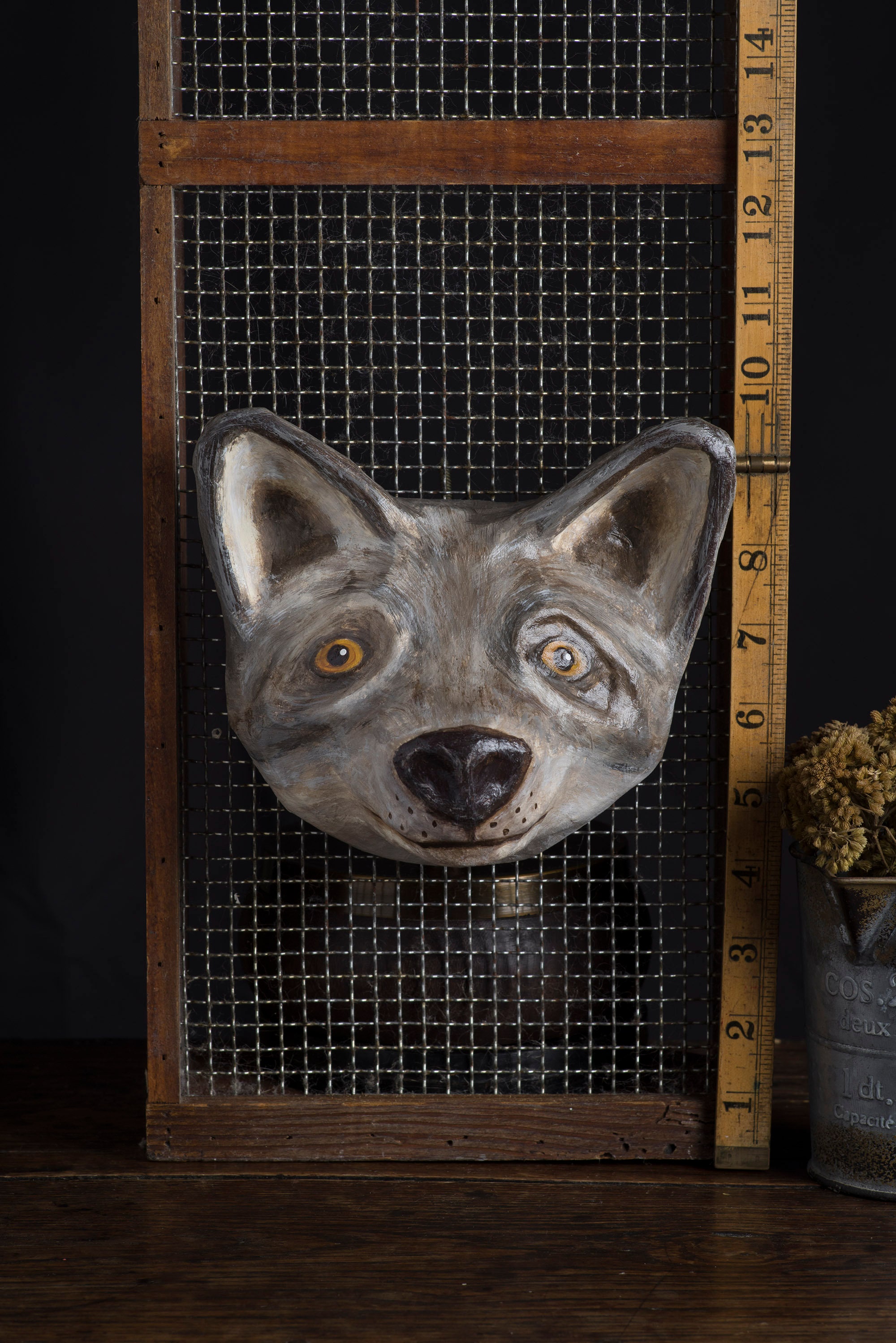 Paper Mache Wolf Head Wall Mount Home Decor Animal Head Etsy