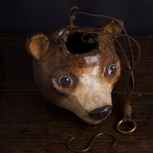 paper mache, bear, hanging vase, animal image 3