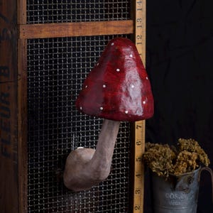 paper mache, mushroom, head wall mount, home decor, animal head, wall hanging