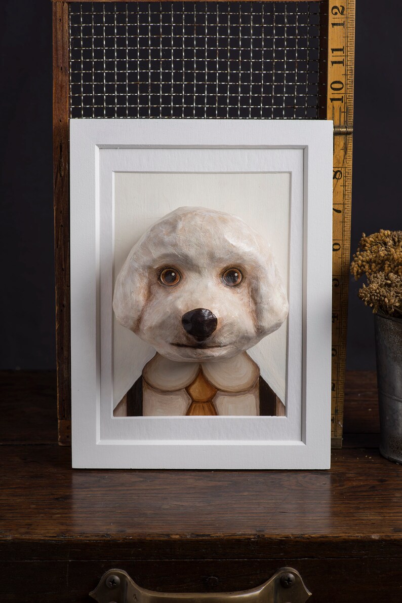 Paper mache dog head wall mount home decor animal head Etsy