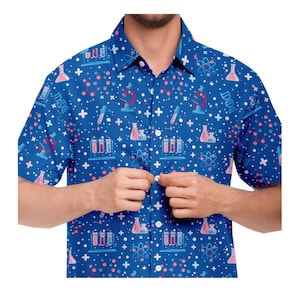 Fun Experiments Button Down Shirt - Chemistry button down, Teacher shirt, Casual button down, Geeky shirt, Nerdy shirt, Science button down