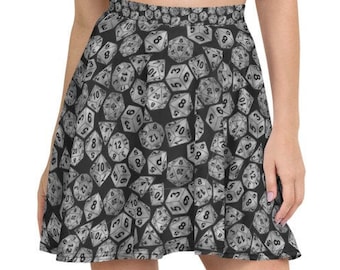 D&D Stone Dice Skater Skirt – TTRPG Gamer Skirt