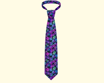 D&D Galaxy Dice Necktie - DnD necktie, Dice necktie, Dungeons and Dragons, Geeky gifts, Nerdy gifts, DnD gifts, DnD wedding, Nerdy tie