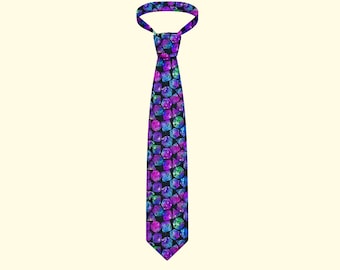 D&D Galaxy Dice Necktie - Satin Geek Wedding Tie