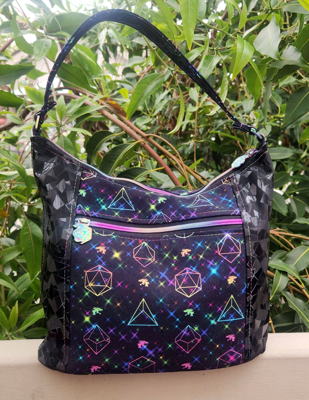 Rainbow Starry Night Hobo Bag D&D Bag, Dungeons and Dragons Purse