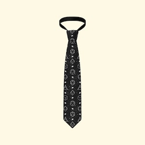 D&D Noche estrellada de dados corbata - corbata DnD, corbata de dados, mazmorras y dragones, regalos geek, regalos nerd, regalos DnD, boda DnD
