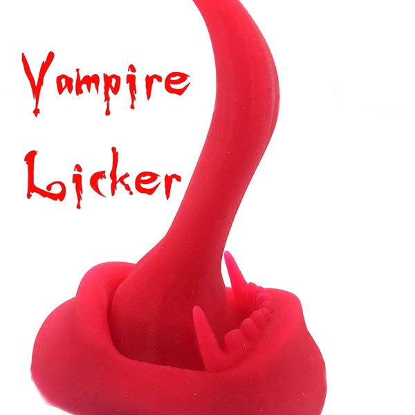 Dildo Red Vampire Licker Tongue - Teaser Sex Toy- Mature - Vampire Fetish