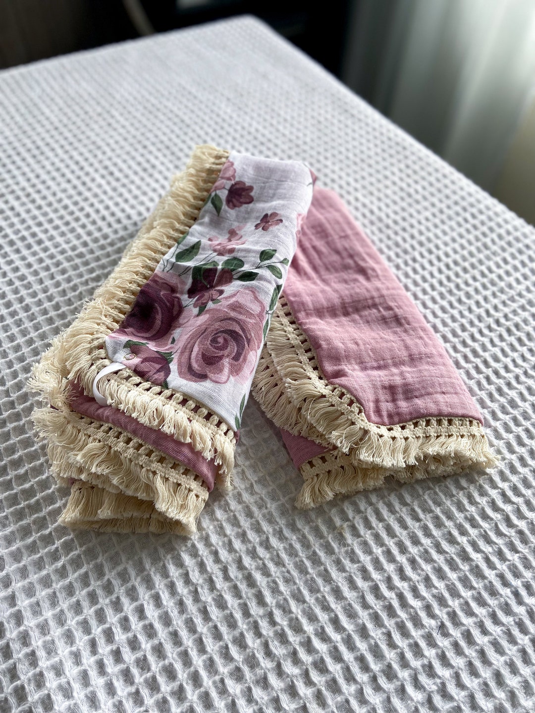 Rose Lovey Blanket/ Baby Comforter Blanket/ / Lovie/ Security Etsy