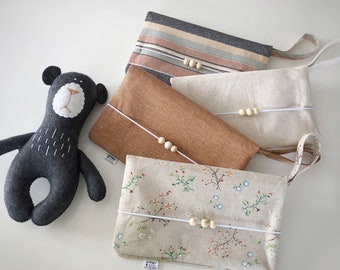 Nappy bag/ Diaperpouch/ Momclutch/Diaper clutch/ pochette/ linen pouch/ neutral pouch/ diaper bag