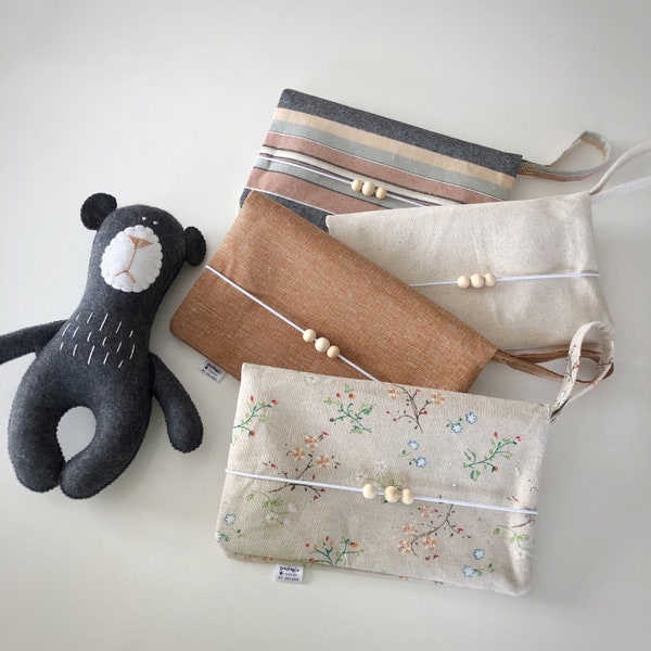 Nappy bag/ Diaperpouch/ Momclutch/Diaper clutch/ pochette/ linen pouch/ neutral pouch/ diaper bag