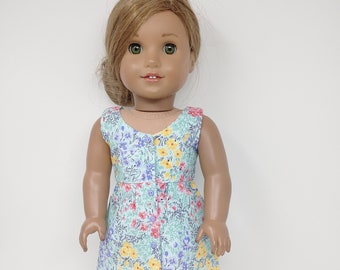 Fits like American doll clothing.18 inch doll clothing. 18 inch doll clothes. Printed dress
