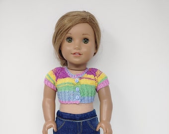 Fits like American  doll clothes. 18 inch doll clothing. 18 inch doll clothes. Varigated crop sweater