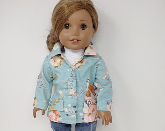 18 inch doll clothing. Fits like American doll clothes. 18" doll clothes. Print coat