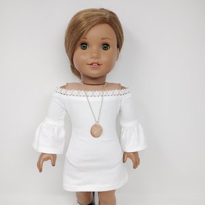 Fits like American doll clothes. 18 inch doll clothing. 18 inch doll clothes. On the shoulder dress
