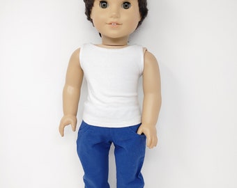 Boy or girl doll pants. 18 inch doll clothes.. Fits like American doll clothing. 18 inch doll clothes. Blue pants