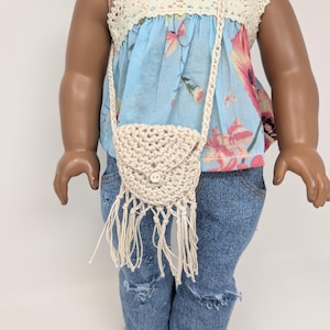 18 Zoll Puppentasche. 18 cm große Puppenkleidung. Fransen Puppenhandtasche