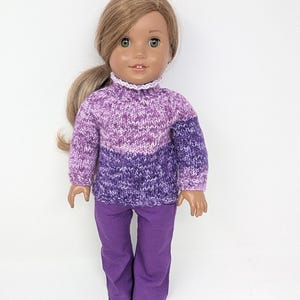 18 inch doll clothes. Fits like American doll clothes. 18 inch doll sweater. Varigated  sweater