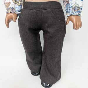 18-Zoll-Puppenhose: Espresso Braun Anzug, elastische Taille