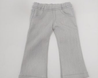 Vaqueros de muñeca de 18 pulgadas. Se adapta como ropa de muñeca americana. Ropa para muñecas de 18 pulgadas. Pantalón vaquero vaquero gris