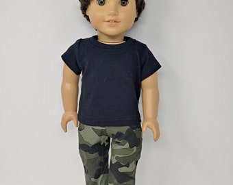 18 inch doll clothes. Boy Doll. Fits like American  boy doll clothing. 18 inch doll clothes. Black tshirt
