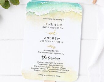 Beach Wedding Fan Etsy