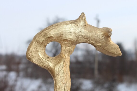 Coq Dor Feng Shui Pour Largent Oiseau De Bois De Dérive Sculpture En Bois Dor Art Fait Main Amulette Dargent Talisman Pour Lui Cadeau De