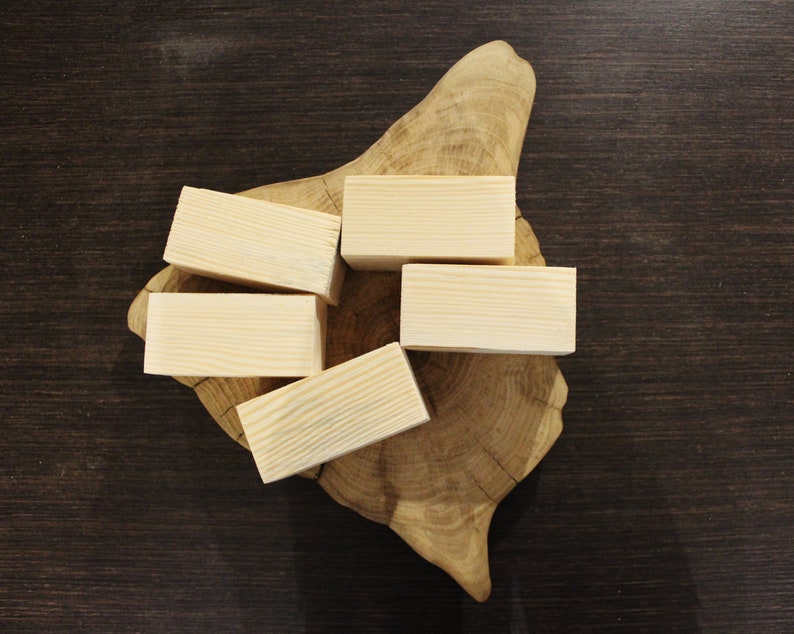 Pine Wooden Rectangular Blocks Unfinished Cubes Tree Etsy