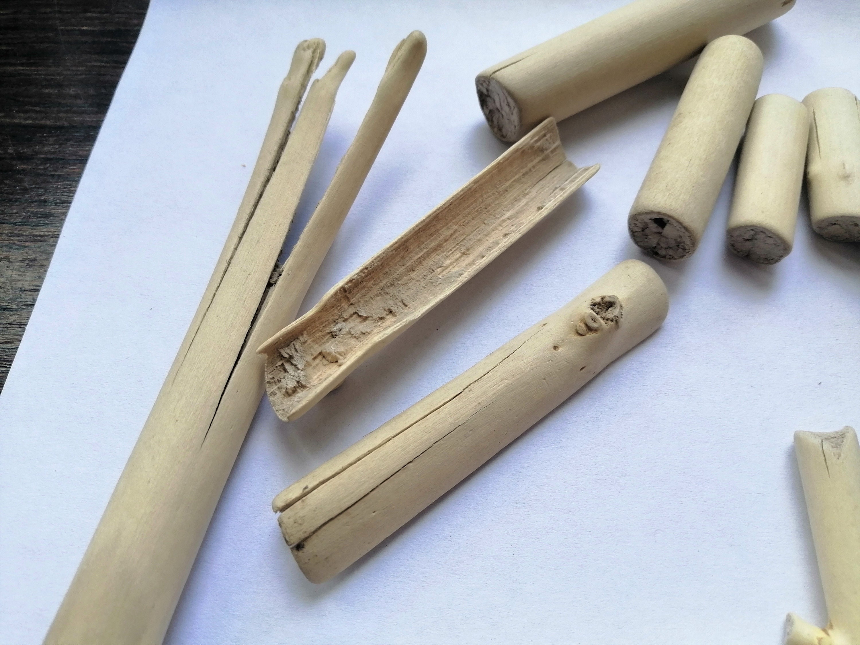 Set of hollow wooden tubes Driftwood Pieces Set Bulk Etsy