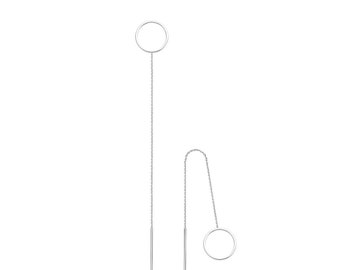 ULTRA CIRCLE threader earrings - provlékací náušnice kruhy