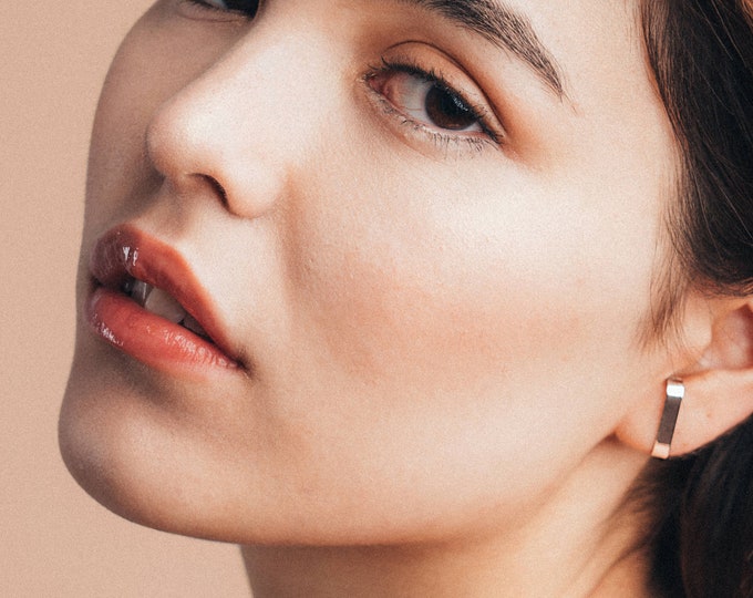 Featured listing image: ULTIMATE stripe earrings - anatomicky tvarované náušnice, Recycled Silver