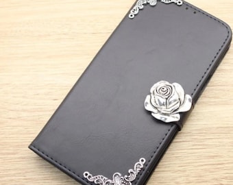 Rose bloemen bloem portemonnee Pu lederen standaard case voor iPhone XR XS 11 12 13 Pro Max Samsung S22 S21 S20 FE S10 Plus Note 8 9 10 20 Ultra