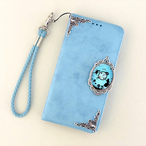 Alice In Wonderland Rabbit Removable Leather Case For iPhone XS 11 12 13 14 15 Pro Max Samsung S23 S22 FE Plus Note 9 10 20 Ultra