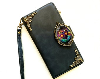 Majoras Mask Zipper Wallet Leather Magnetic Case For iPhone XS 11 12 13 14 15 Pro Max Samsung S24 S23 S22 FE Plus Note 9 10 20 Ultra