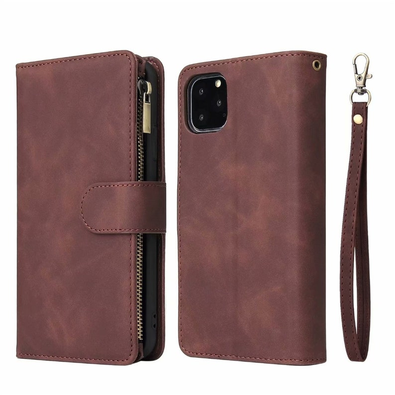Octopus Zipper Wallet Synthetic Leather Stand Case For iPhone XS 11 12 13 14 15 Pro Max Samsung S24 S23 S22 FE Plus Note 9 10 20 Ultra image 3