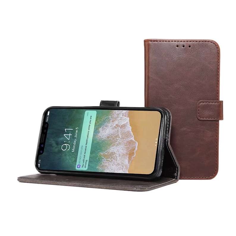 Quaver Eighth Music Note Phone Handmade Leather Wallet Stand Case Flip Cover For Apple iPhone 6 6S 7 8 Plus X XS XR XS Max iPhone 11 Pro Max