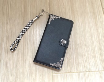 Sun Flower Removable Wallet Leather Stand Case For iPhone 11 12 13 14 15 Pro Max Samsung S24 S23 S22 FE Note 9 10 Plus 20 Ultra